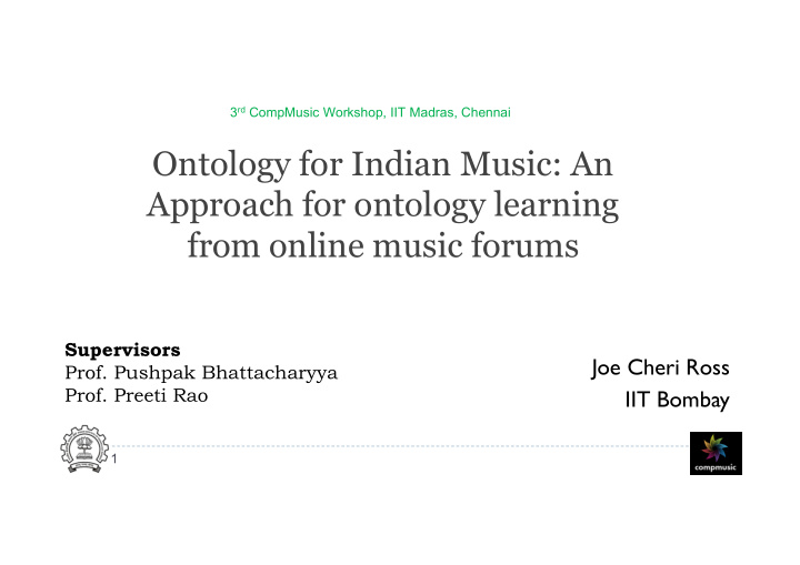 ontology for indian music an approach for ontology