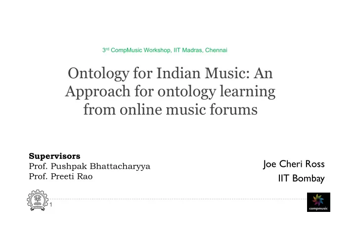 ontology for indian music an approach for ontology