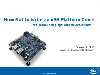 How Not to Write an x86 Platform Driver  Core-kernel dev plays with device drivers....  October 24,