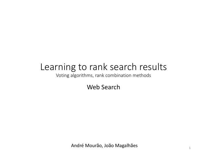 learning to rank search results