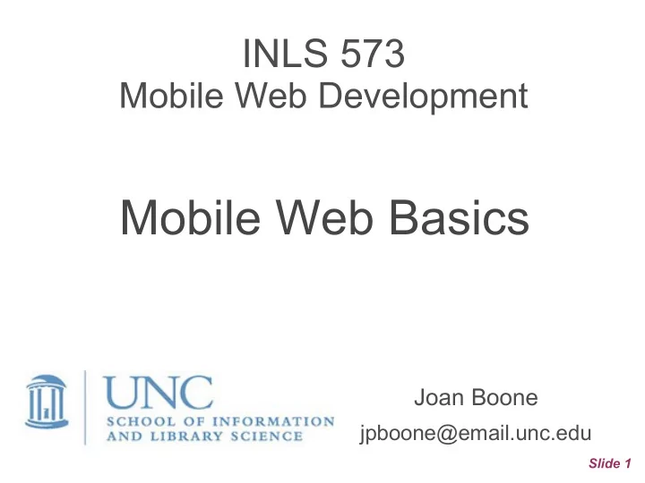mobile web basics