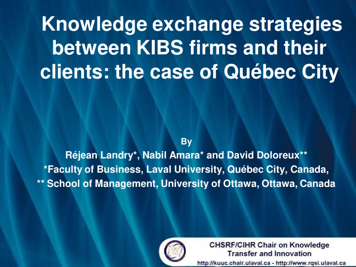 knowledge exchange strategies between kibs firms and