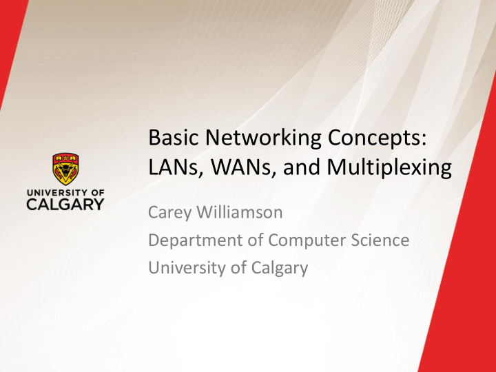 basic networking concepts lans wans and multiplexing