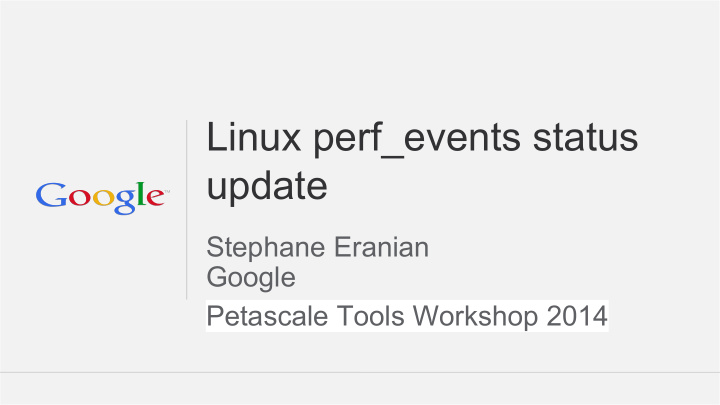 linux perf events status update