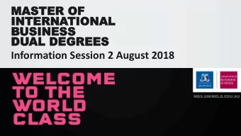 MAS  MASTE  TER  R OF  OF  INTERN  INTERNATION  TIONAL  AL  BUSINESS  USINESS  DU  DUAL  AL DEGR