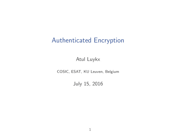 authenticated encryption