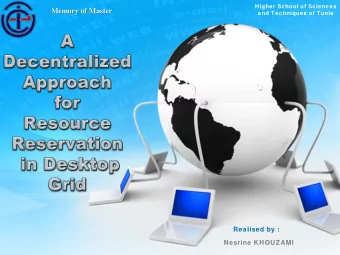 Memory of Master  and Techniques of Tunis  Realised by :  Nesrine KHOUZAMI  Introduction