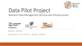 Data Pilot Project  Research Data Management Services and Infrastructures  Hauptbibliothek  DANIEL