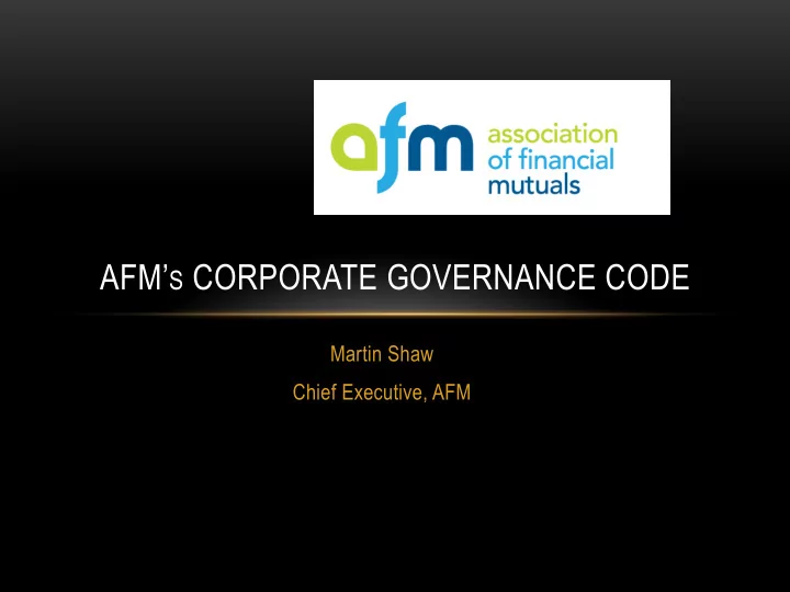 afm s corporate governance code