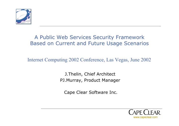 a public web services security framework based on current