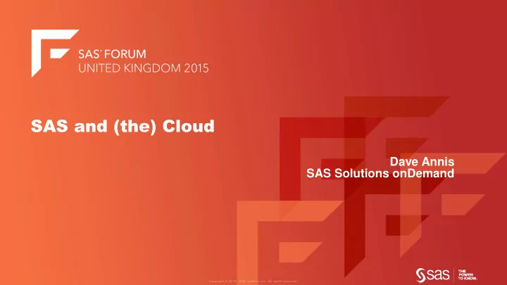sas and the cloud