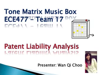 Presente  ter: Wan Qi Choo } Digital musical instrument - interface: the 8 x 8 matrix of light