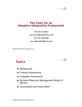A  1  GMU-  GMU  -AFCEA Symposium 2009:  AFCEA Symposium 2009:   Critical Issues in c4I
