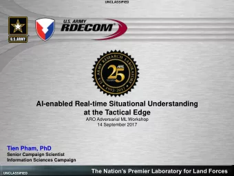 AI-enabled Real-time Situational Understanding  at the Tactical Edge  ARO Adversarial ML Workshop