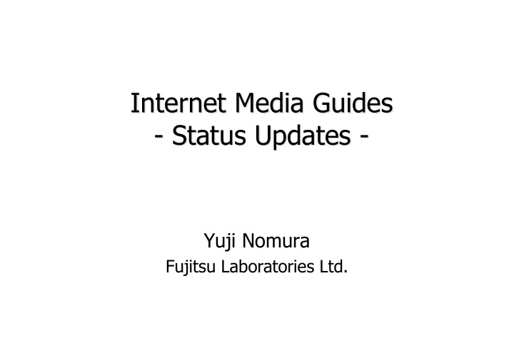 internet media guides internet media guides status