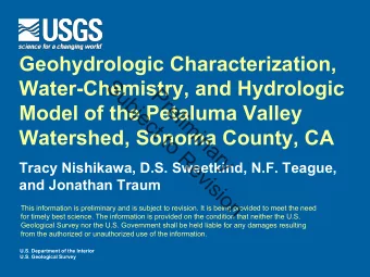 S  Water-Chemistry, and Hydrologic  P  u  b  r  e  Model of the Petaluma Valley  j  e  l  i  c  m