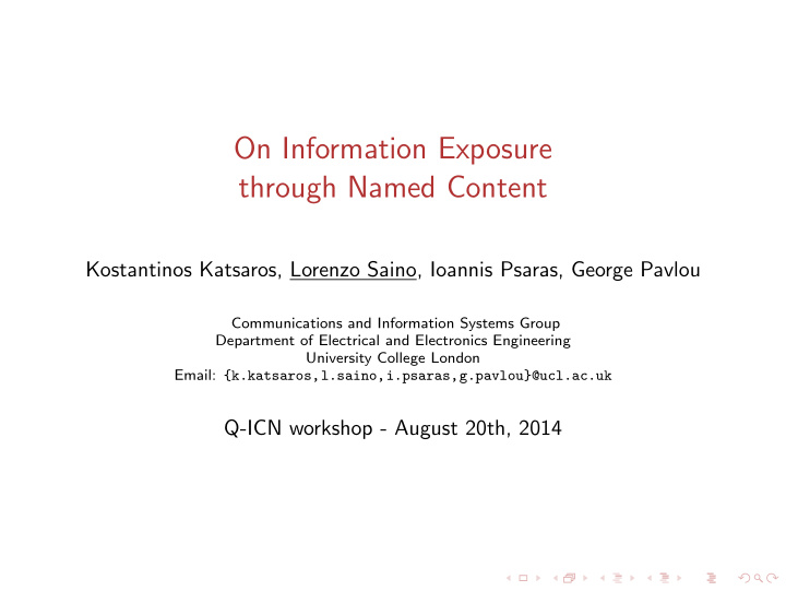 on information exposure through named content