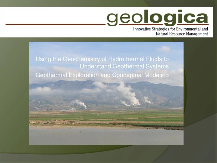 understand geothermal systems