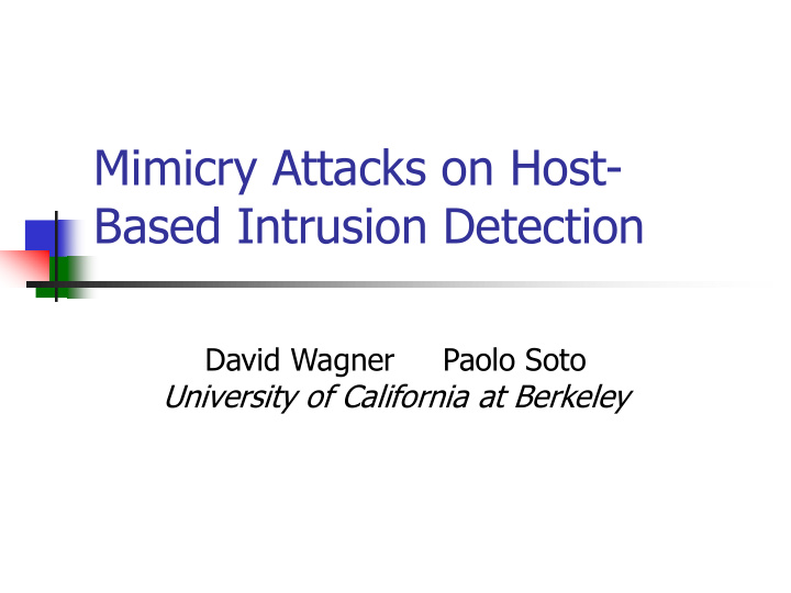 mimicry attacks on host