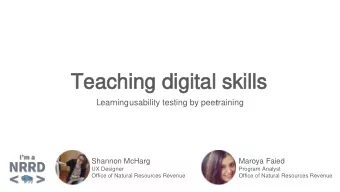 Teaching digital skills  Teaching digital skills  Learning  usability testing by peer  training