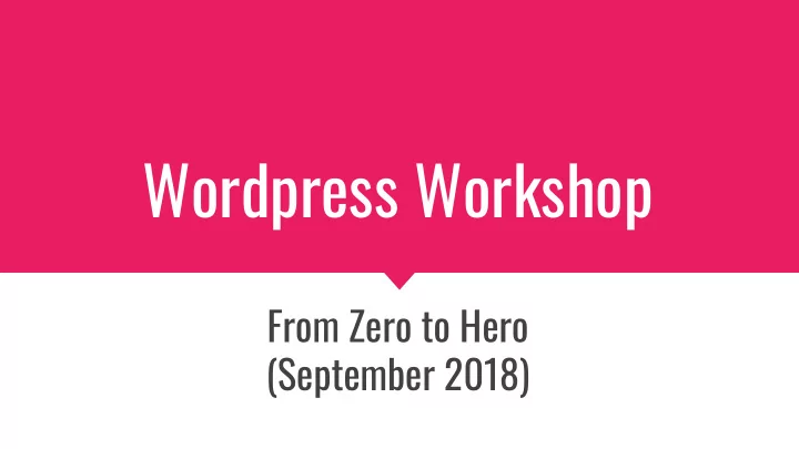 wordpress workshop