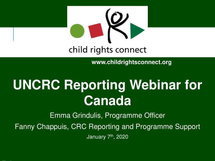 uncrc reporting webinar for