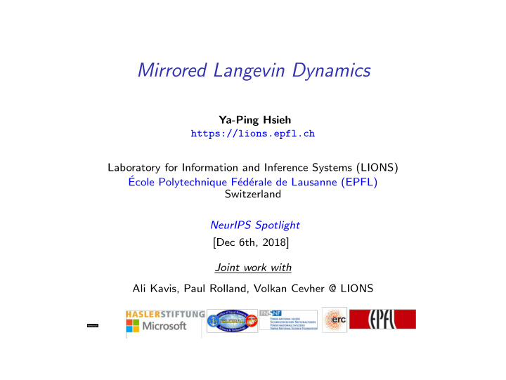 mirrored langevin dynamics