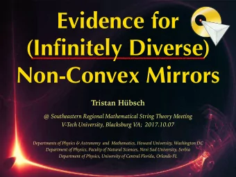 Evidence for  (Infinitely Diverse)   Non-Convex Mirrors  Tristan Hbsch @ Southeastern