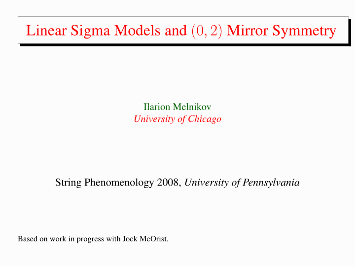 linear sigma models and 0 2 mirror symmetry