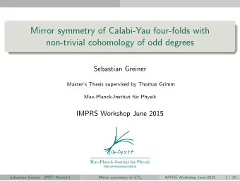 Mirror symmetry of Calabi-Yau four-folds with  non-trivial cohomology of odd degrees  Sebastian