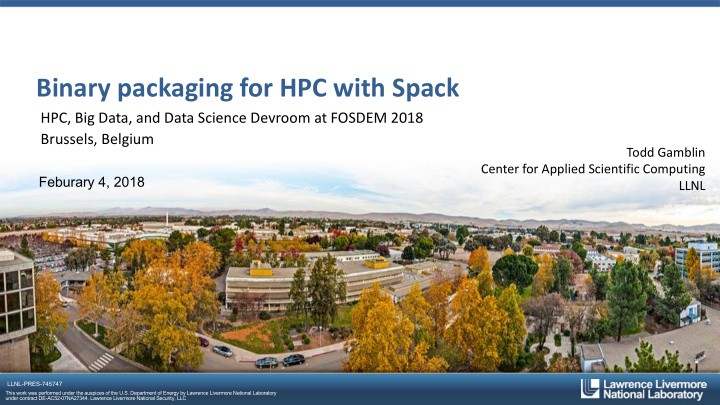 binary packaging for hpc with spack
