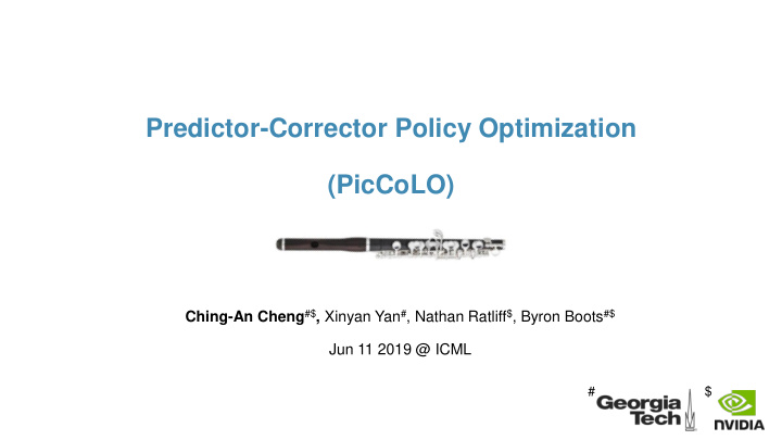 predictor corrector policy optimization