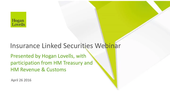 insurance linked securities webinar