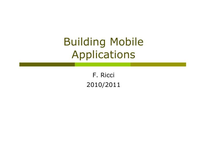 building mobile applications