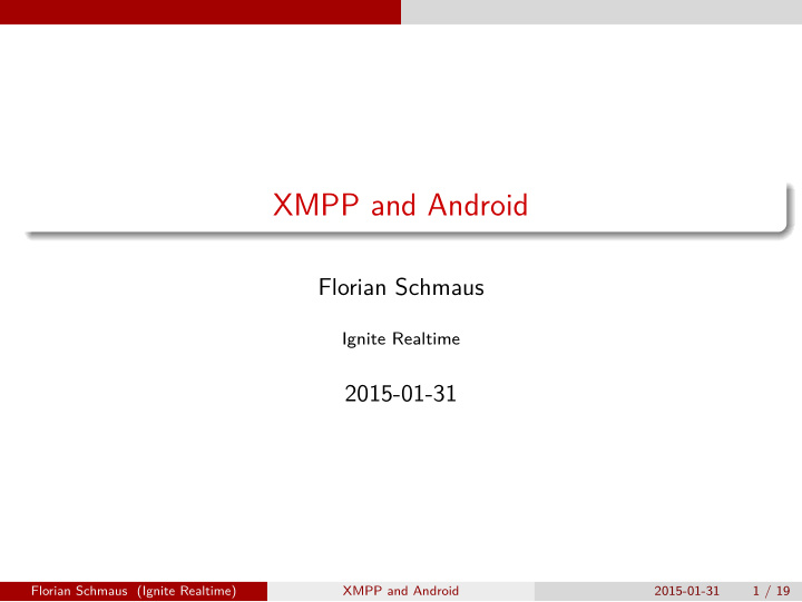 xmpp and android