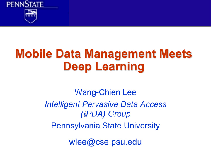 mobile data management meets deep learning