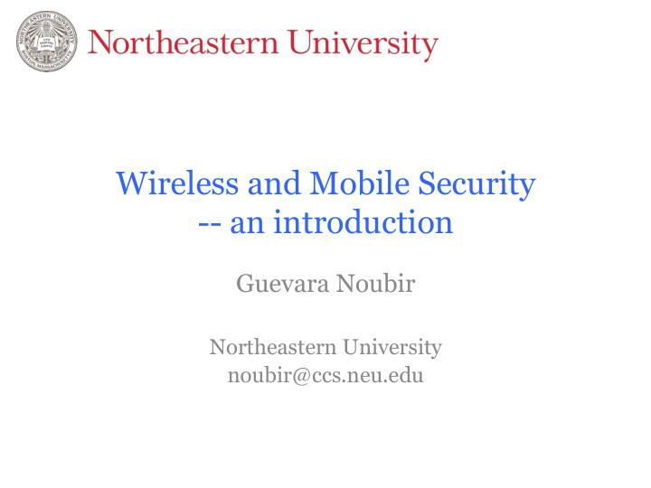 wireless and mobile security an introduction