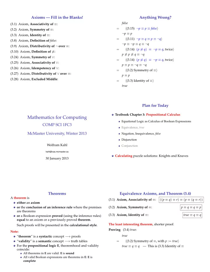 mathematics for computing