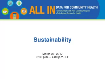 Sustainability  March 29, 2017 3:30 p.m.  4:30 p.m. ET  Meeting Information    Conference