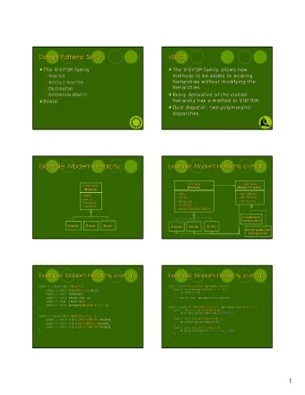 1  Example: Modem Hierarchy (contd) V ISITOR  V ISITOR as a Matrix  as a Matrix  Example: Modem