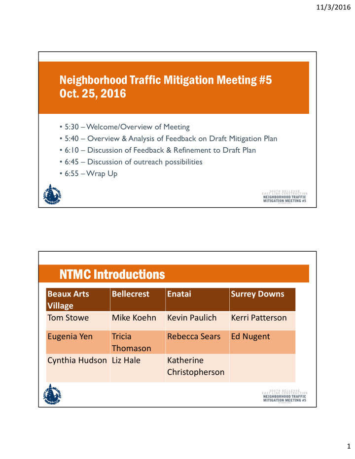 ntmc intr ntmc introductions oductions