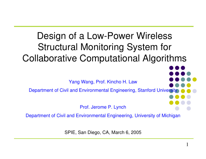 design of a low power wireless structural monitoring