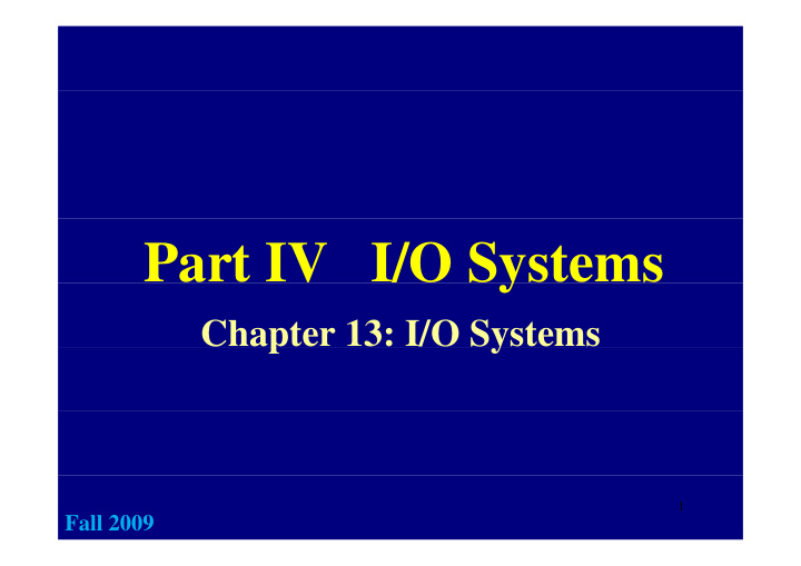 part iv i o systems y