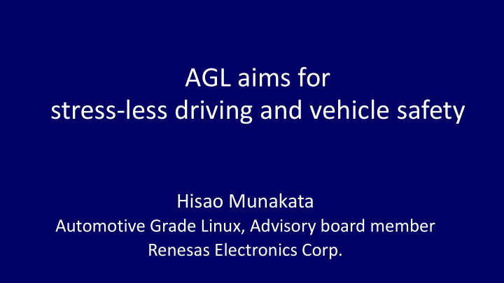 agl aims for stress less driving and vehicle safety