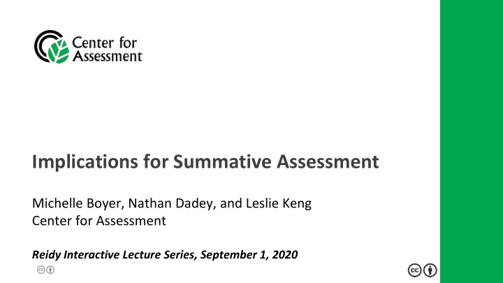 implications for summative assessment