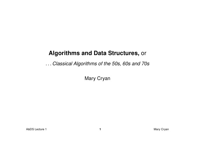 algorithms and data structures or