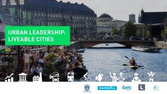 URBAN LEADERSHIP:   LIVEABLE CITIES WELCOME AND   THE AIM OF TODAY J.C JACOBSEN   CREATES