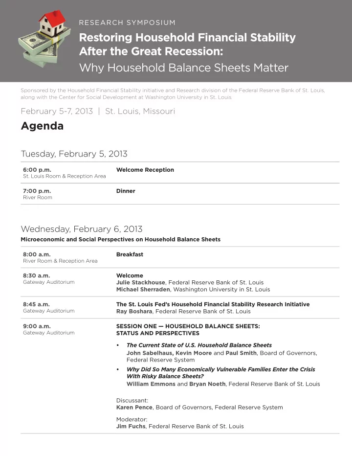 restoring household financial stability after the great