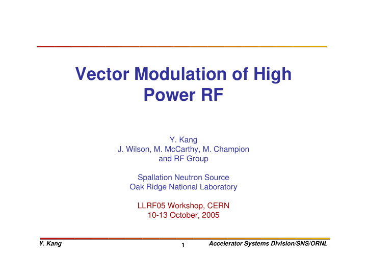 vector modulation of high power rf