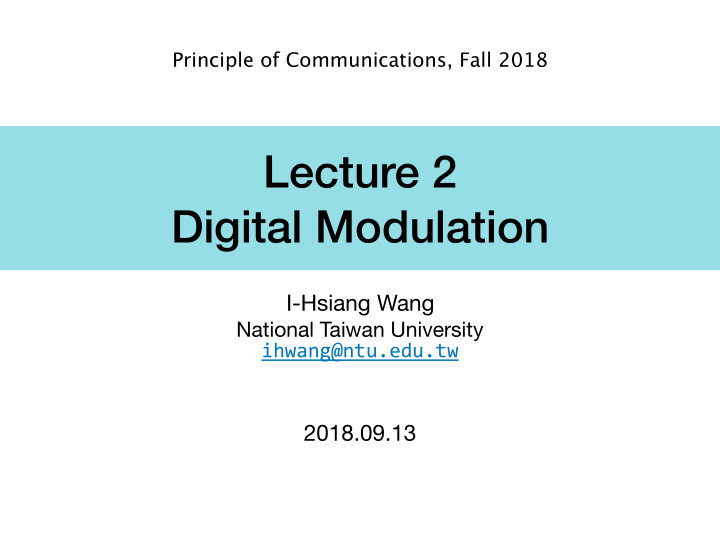 lecture 2 digital modulation
